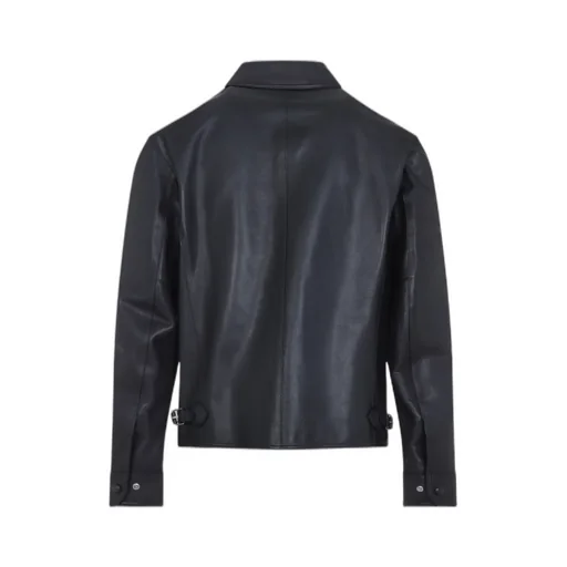 Long-Sleeved Leather Jacket