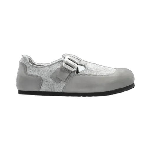 London Nova Buckle-Strap Felt Loafers