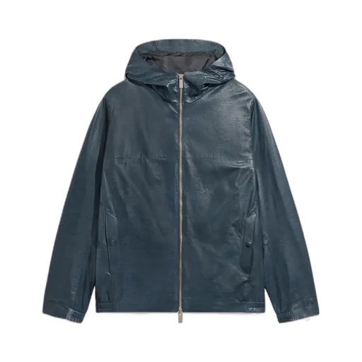 Long-Sleeved Zipper Leather Jacket
