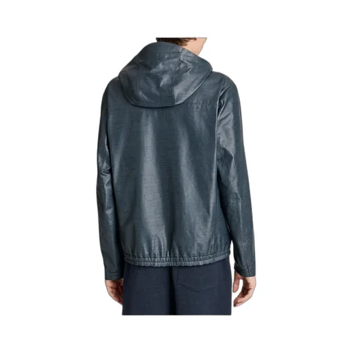 Long-Sleeved Zipper Leather Jacket