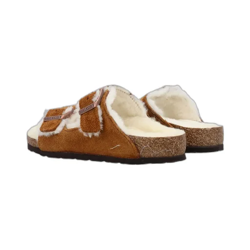Arizona Shearling-Trim Sandals