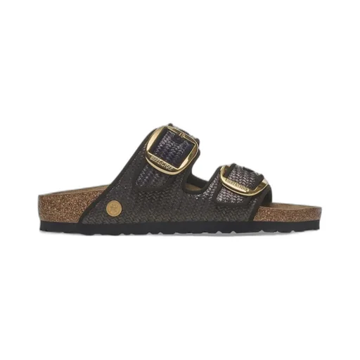 Double Buckle Woven Sandals