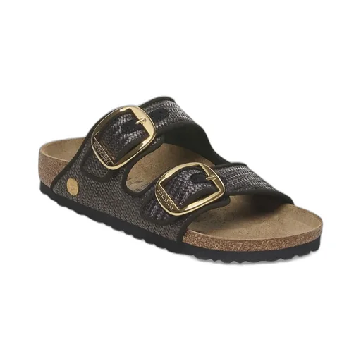 Double Buckle Woven Sandals