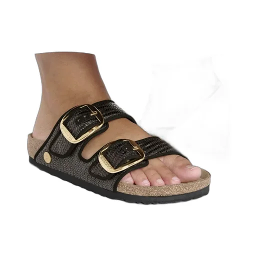 Double Buckle Woven Sandals