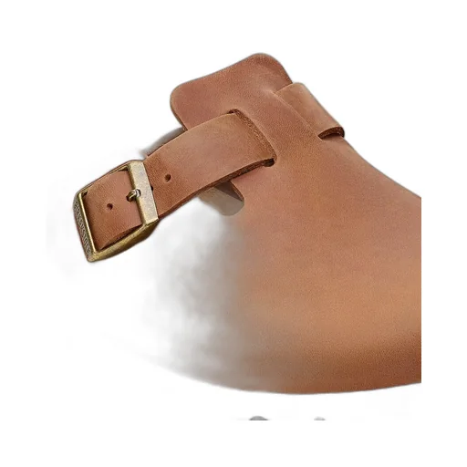 Boston Logo Engraved Buckled Mules