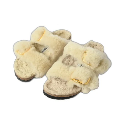 Shearling Buckle Sandals
