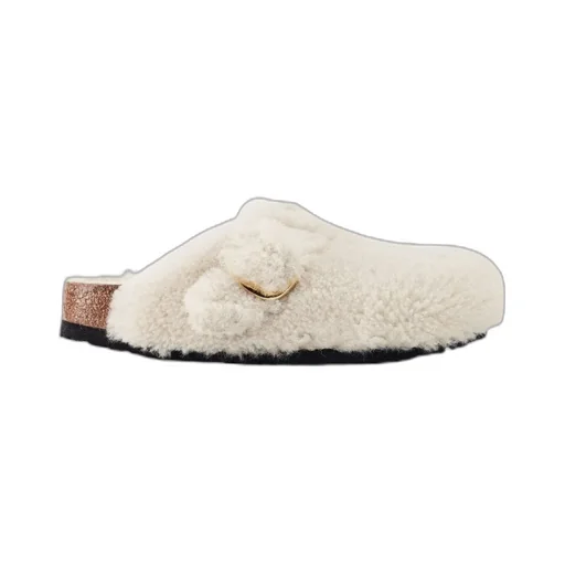 Shearling Buckle Sandals