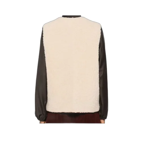 Button-Fastening Shearling Gilet
