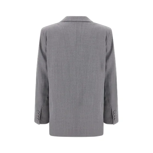 Double-Breasted Curved-Pocket Blazer