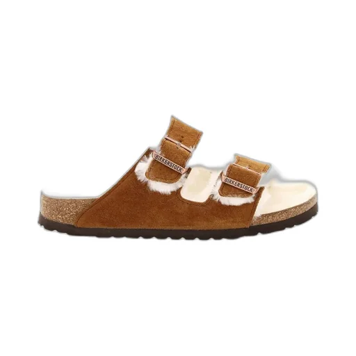 Arizona Buckle-Detailed Shearling Sandals