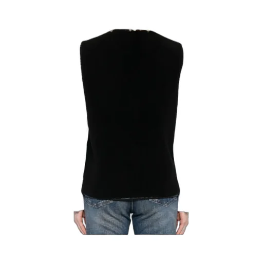 Leather-Trim Buttoned Gilet