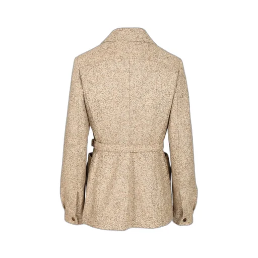 Belted Speckled Wool Jacket