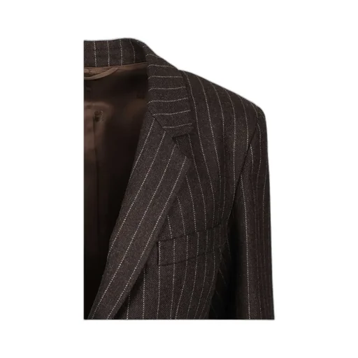 Lady Maud Pinstripe Button-Detail Blazer