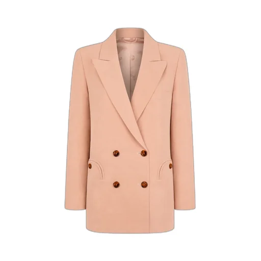 Oversized Double-Breasted Pink Blazer