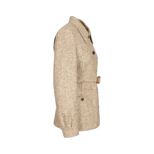 Belted Speckled Wool Jacket