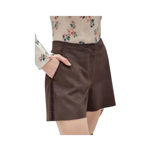 Crochet Suede Shorts