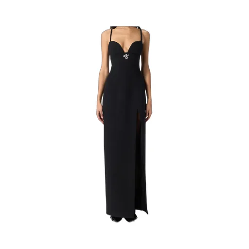 Long Crepe Slit Dress
