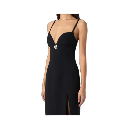 Long Crepe Slit Dress