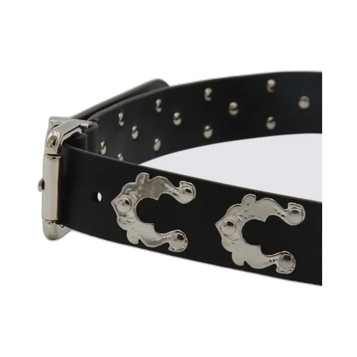 Flower-Embellished Buckled Belt