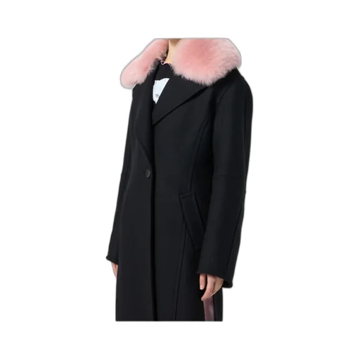 Single-Breasted Shearling Detailed Coat