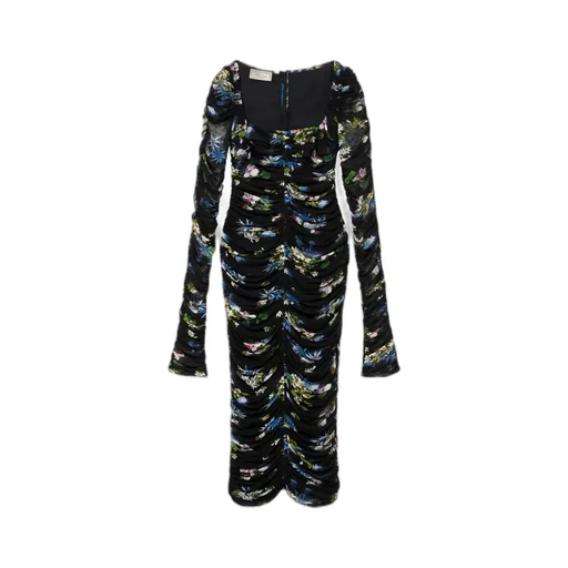 Floral Printed Gathered Midi Dress