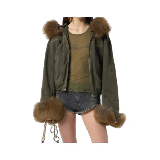 Hooded Zip-Up Bomber Jacket