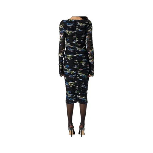 Floral Printed Gathered Midi Dress