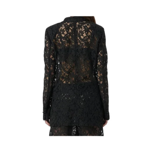 Single-Breasted Floral Lace Tailored Blazer