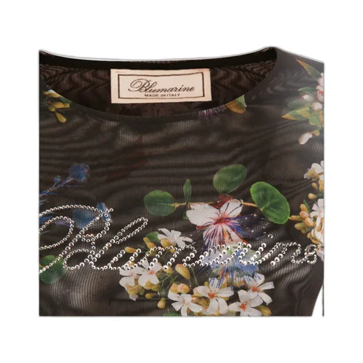 Floral-Print Mesh Top
