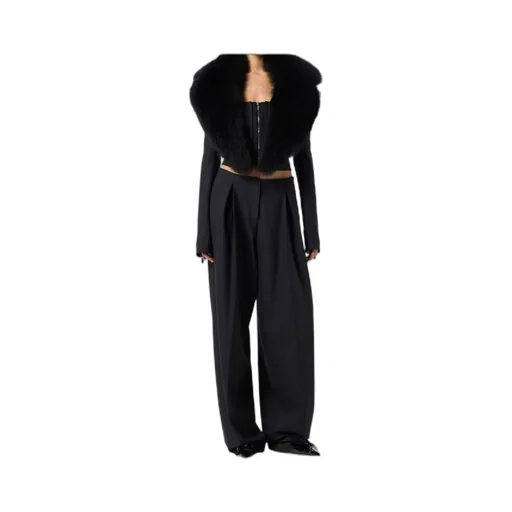 Pleated Zip-Detail Trousers