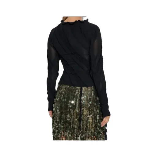 Ruffled-Detail Long-Sleeve Top