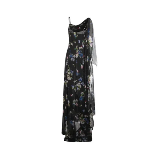 Floral-Print Cowl-Neck Dress
