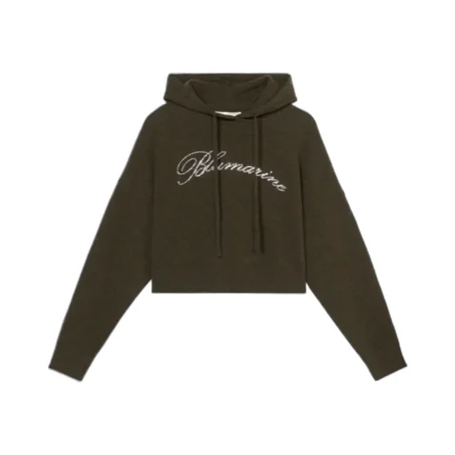Cropped Logo-Embellished Hoodie