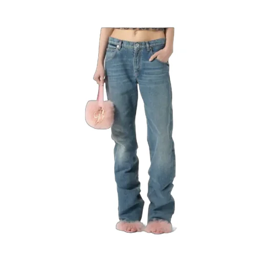 Logo Printed Straight-Leg Jeans