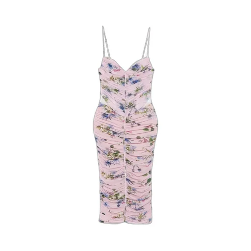 Floral Printed Ruched Midi Dress