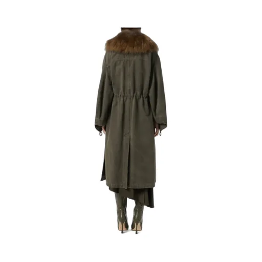 Fur-Collar Parka Coat