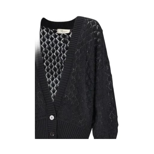 Open-Knit Buttoned Cardigan