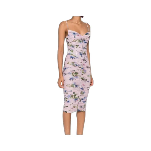 Floral Printed Ruched Midi Dress