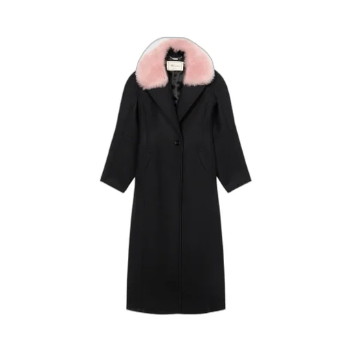 Single-Breasted Shearling Detailed Coat