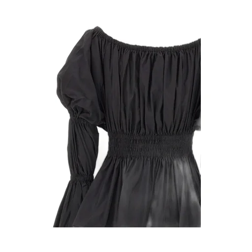 Off-Shoulder Ruffled Lace-Up Top