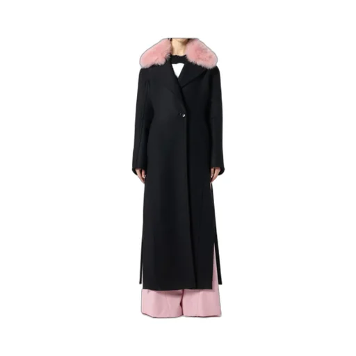 Single-Breasted Shearling Detailed Coat