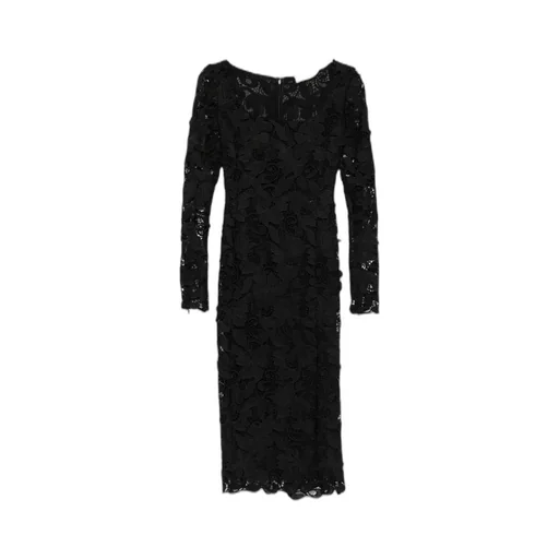 Floral Lace Square-Neck Midi Dress