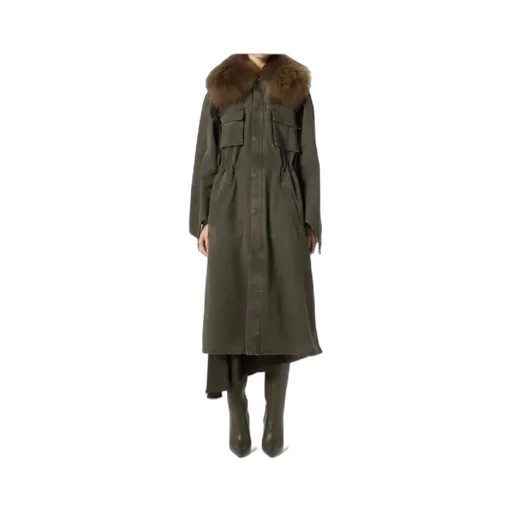 Fur-Collar Parka Coat