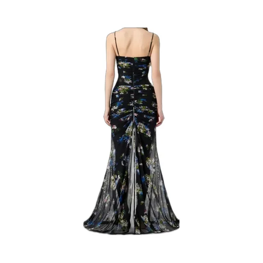 Floral Printed Gathered Maxi Dress