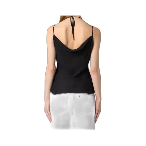 Rhinestone-Embellished Georgette Top