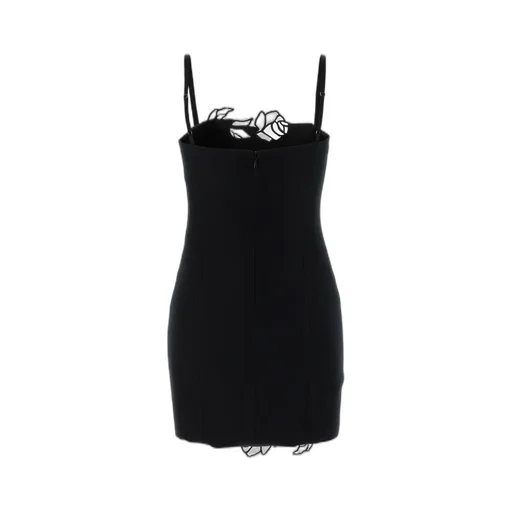 Rose-Embroidered Mini Dress