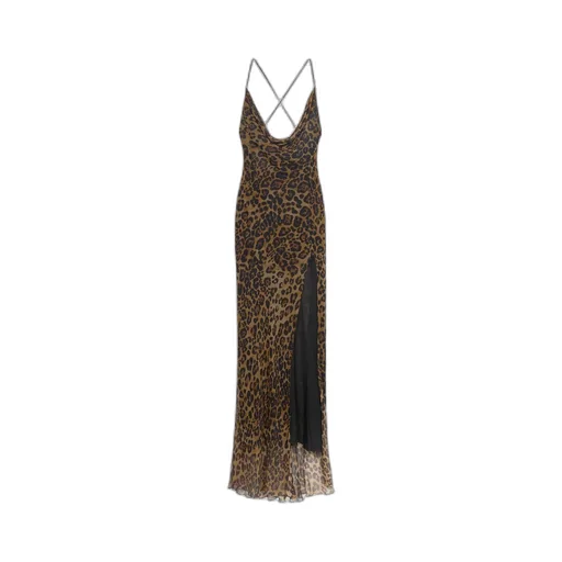 Leopard-Print Silk Gown