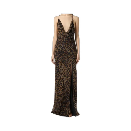 Leopard-Print Silk Gown