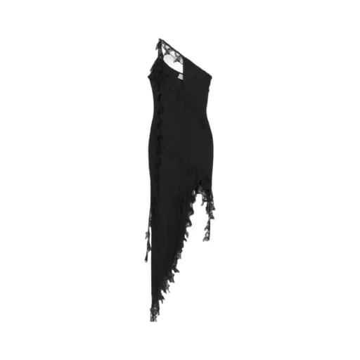 Asymmetrical Lace-Embellished Dress