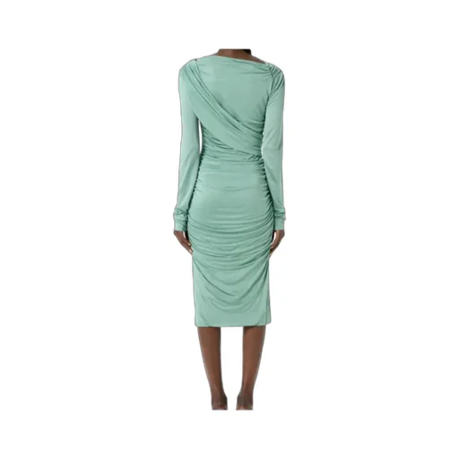Pleated Draped Midi Dress